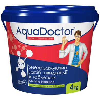 Дезинфектант на основе хлора быстрого действия AquaDoctor C-60T 4 кг.